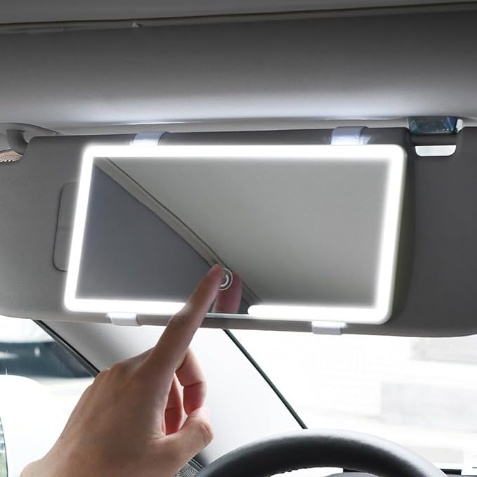 Orcrate Car vanity mirror with LED lights rechargeable mirror
