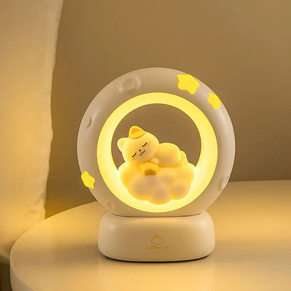 Sleeping Cat LED Night Light Lamp with Touch Control