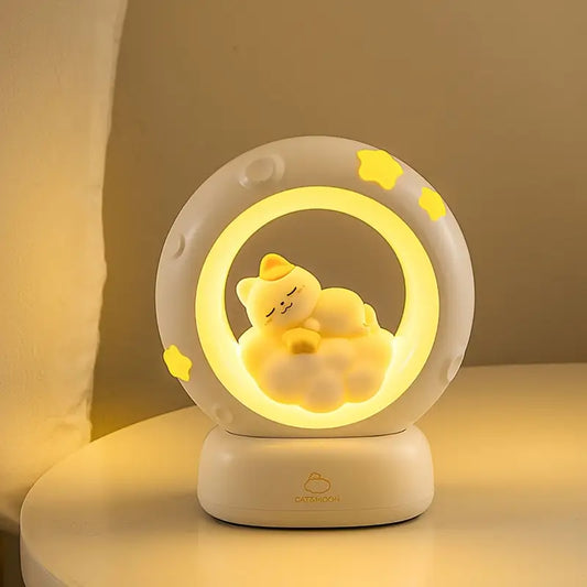 Sleeping Cat LED Night Light Lamp with Touch Control