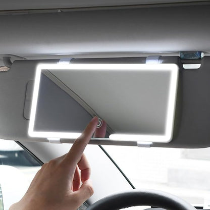 Orcrate Car vanity mirror with LED lights rechargeable mirror
