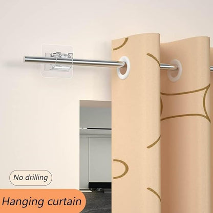 Orcrate 6 / 8 & 12 Pcs Heavy-Duty No Drill Curtain Rod and wall Hooks