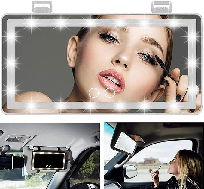 Orcrate Car vanity mirror with LED lights rechargeable mirror